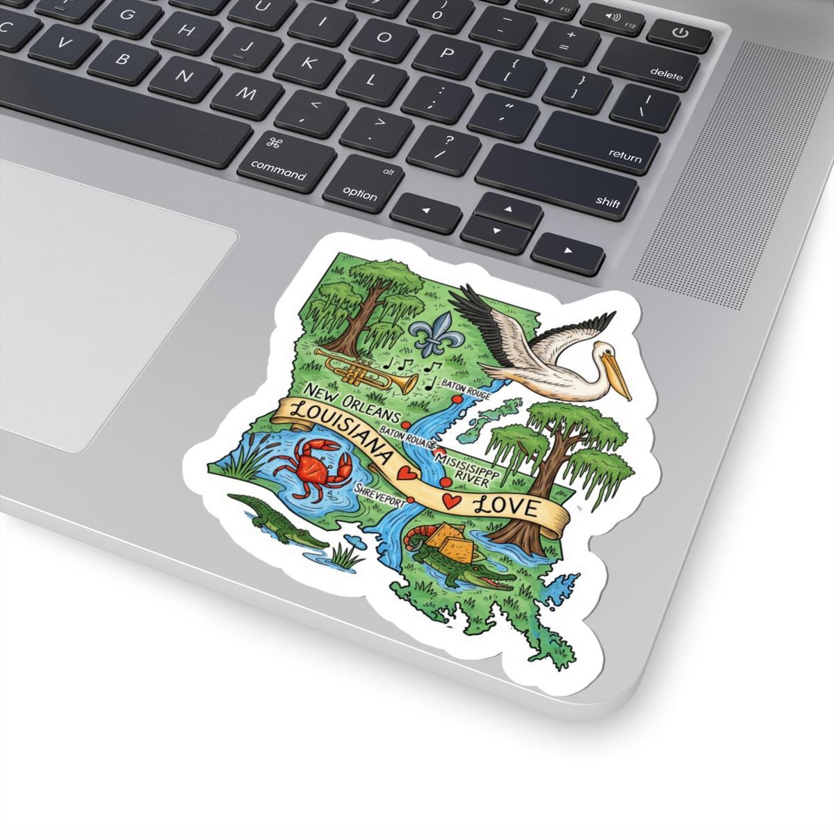 ColorFlow | Louisiana Vinyl Sticker | Waterproof State Decal | Durable Art | Made in USA | Cajun Bayou | Laptop Water Bottle