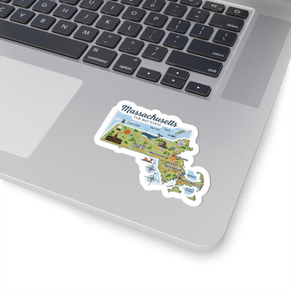 ColorFlow | Massachusetts Vinyl Sticker | Bay State Decal | Waterproof Durable | Made in USA | Boston Art | Laptop Water Bottle