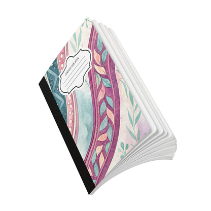 ColorFlow | Boho Wave Composition Notebook | Aesthetic College Ruled Journal | Floral Writing Notebook Gift