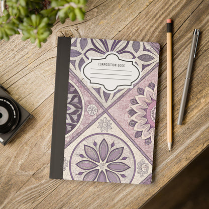 ColorFlow | Mandala Bloom Composition Notebook | Floral College Ruled Journal | Aesthetic Writing Notebook Gift