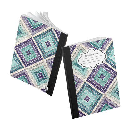 ColorFlow | Mosaic Tile Composition Notebook | Aesthetic College Ruled Journal | Artistic Writing Notebook Gift