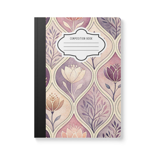 ColorFlow | Blush Floral Composition Notebook | Aesthetic College Ruled Journal | Elegant Writing Notebook Gift