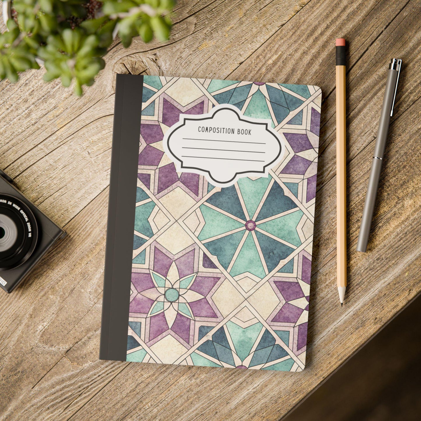 ColorFlow | Moroccan Star Composition Notebook | Artistic College Ruled Journal | Aesthetic Writing Notebook Gift