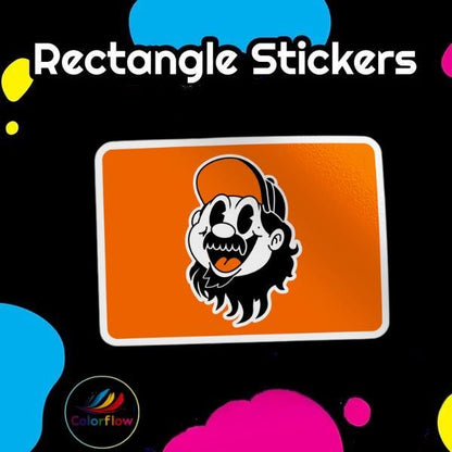 ColorFlow | Custom Waterproof Stickers | Glossy Matte Vinyl | Circle Square Rectangle Die Cut | Business or Personal Use