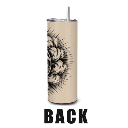 Yin Yang Wave Tumbler: 20oz Insulated Stainless Steel Zen Mug with Straw