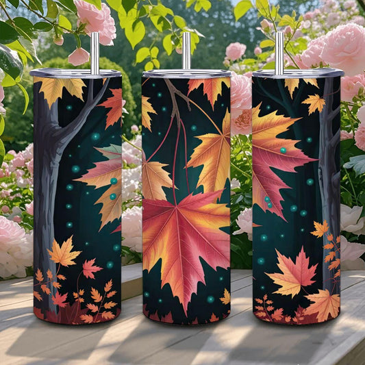 Autumn Maple Leaf Tumbler: 20oz Insulated Stainless Steel Mug