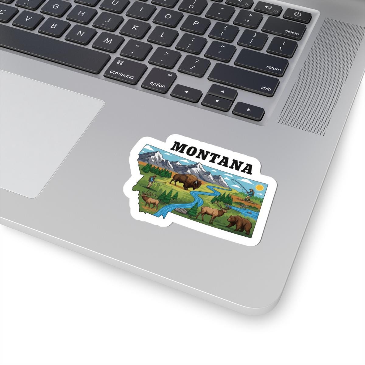 ColorFlow | Montana Vinyl Sticker | Big Sky Country Decal | Waterproof Durable | Made in USA | Bison Art | Laptop Water Bottle