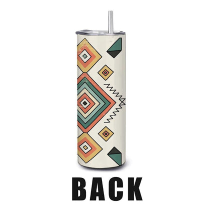 Tribal Geometric Tumbler: Southwestern Stainless Steel Insulated Cup