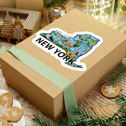 New York State Vinyl Sticker: Waterproof NY City Art Decal