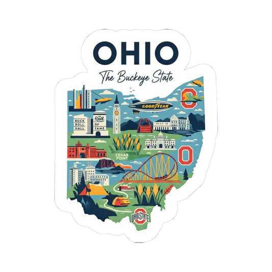 ColorFlow | Ohio Vinyl Sticker Pack | The Buckeye State Art | Waterproof Glossy Matte Holographic | Multiple Sizes