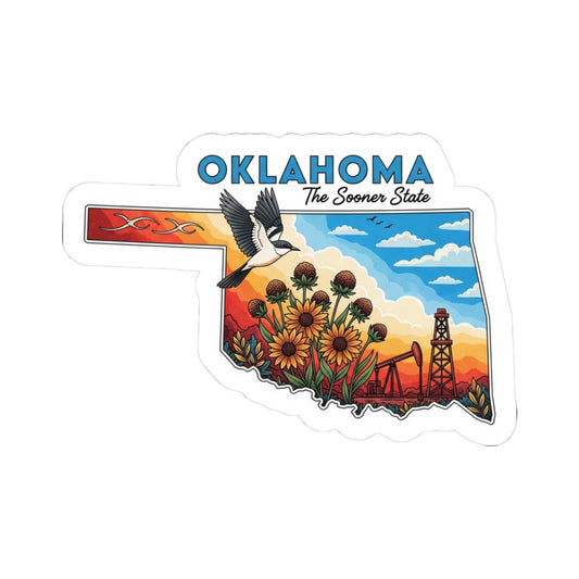 ColorFlow | Oklahoma Vinyl Sticker Pack | The Sooner State Art | Waterproof Glossy Matte Holographic | Multiple Sizes