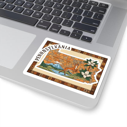 ColorFlow | Pennsylvania Vinyl Sticker Pack | State Art Deer Mountain Laurel | Waterproof Glossy Matte Holographic