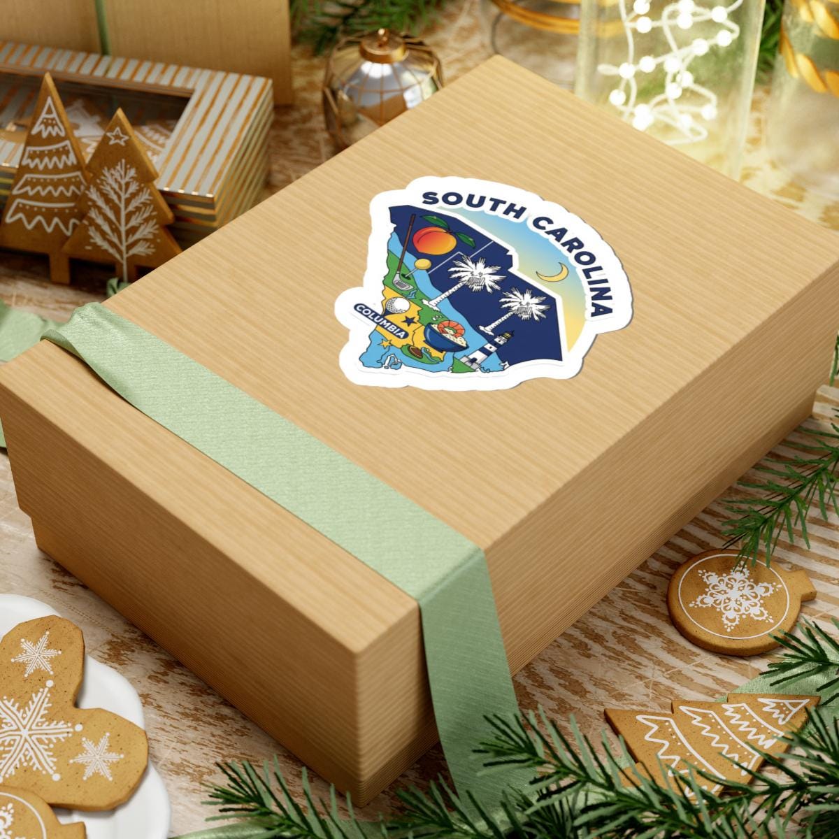 ColorFlow | South Carolina Vinyl Sticker Pack | Palmetto State Art Peaches Palms Golf | Waterproof Glossy Matte Holographic