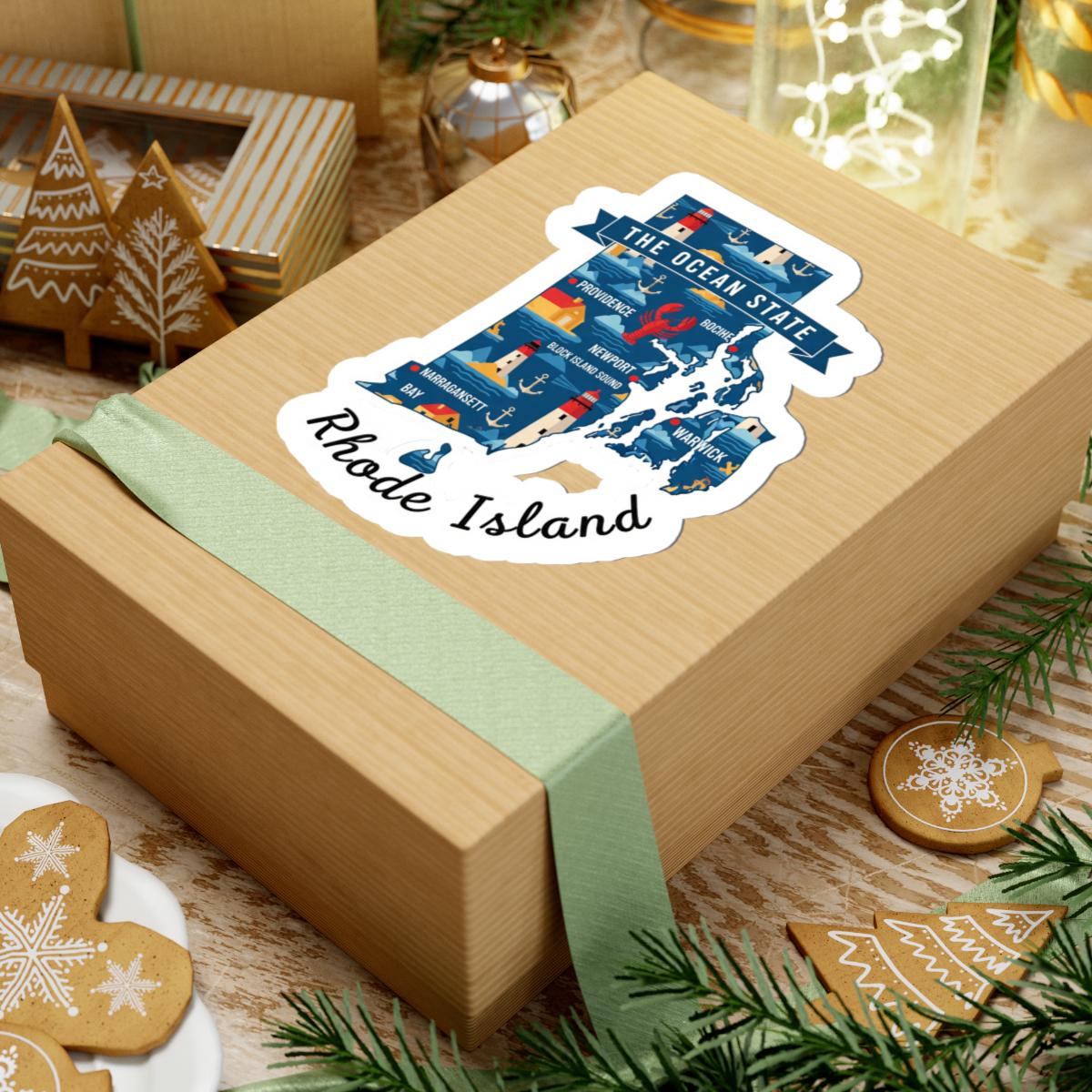 ColorFlow | Rhode Island Vinyl Sticker Pack | The Ocean State Art Lighthouses Lobster | Waterproof Glossy Matte Holographic