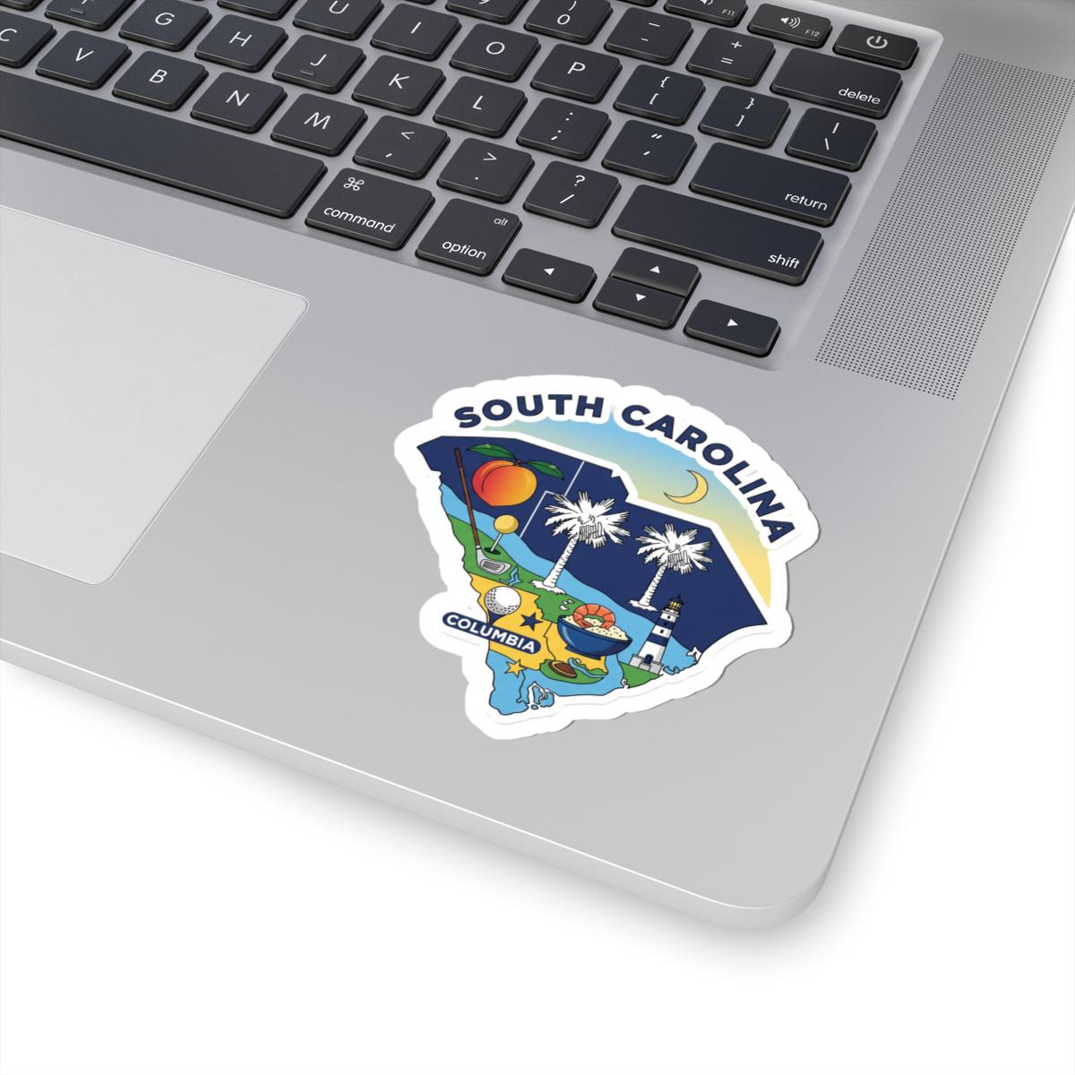 ColorFlow | South Carolina Vinyl Sticker Pack | Palmetto State Art Peaches Palms Golf | Waterproof Glossy Matte Holographic