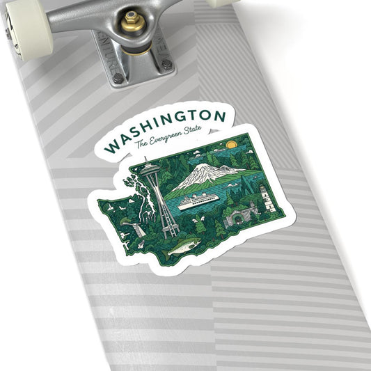 ColorFlow | Washington Vinyl Sticker Pack | Evergreen State Space Needle Mt Rainier | Waterproof Glossy Matte Holographic