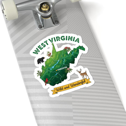 ColorFlow | West Virginia Vinyl Sticker Pack | Wild and Wonderful Art Bear Deer | Waterproof Glossy Matte Holographic