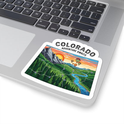 ColorFlow | Colorado Vinyl Sticker Pack | Adventure Awaits Mountains River Art | Waterproof Glossy Matte Holographic