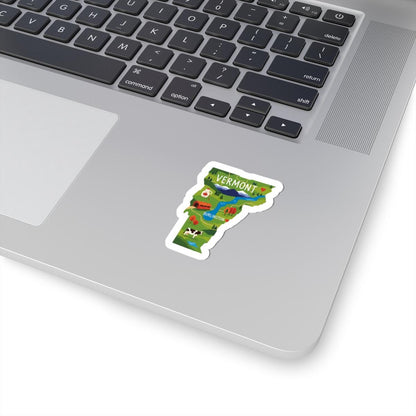 ColorFlow | Vermont Vinyl Sticker Pack | Maple Syrup Cow Covered Bridge Art | Waterproof Glossy Matte Holographic
