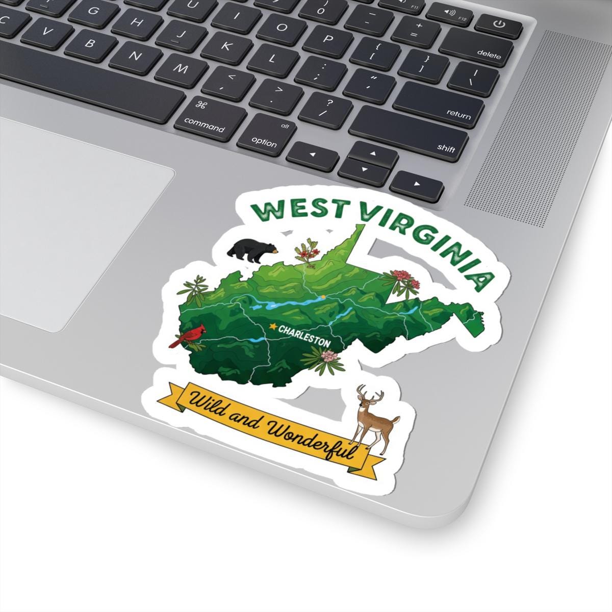 ColorFlow | West Virginia Vinyl Sticker Pack | Wild and Wonderful Art Bear Deer | Waterproof Glossy Matte Holographic