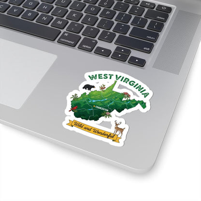ColorFlow | West Virginia Vinyl Sticker Pack | Wild and Wonderful Art Bear Deer | Waterproof Glossy Matte Holographic