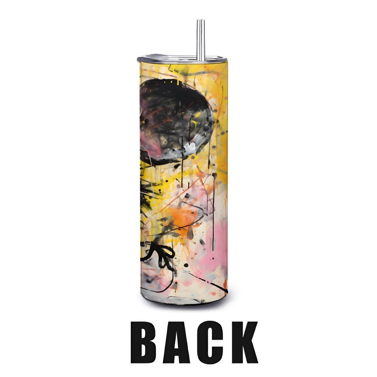 ColorFlow | Happy Doodle Mouse Art Tumbler | 20oz Stainless Steel Travel Cup | Funny Cartoon Coffee Mug | Whimsical Gift Idea