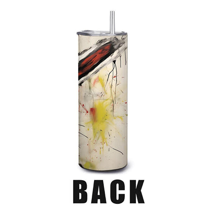 ColorFlow | Doodle Rabbit Art Tumbler | 20oz Stainless Steel Travel Cup | Funny Bunny Coffee Mug | Artistic Gift for Animal Lovers