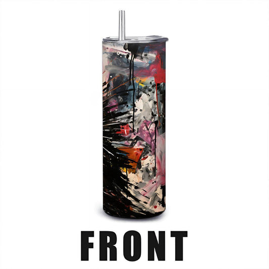 ColorFlow | Wild Doodle Raccoon Art Tumbler | 20oz Stainless Steel Travel Cup | Funny Animal Coffee Mug | Unique Art Gift