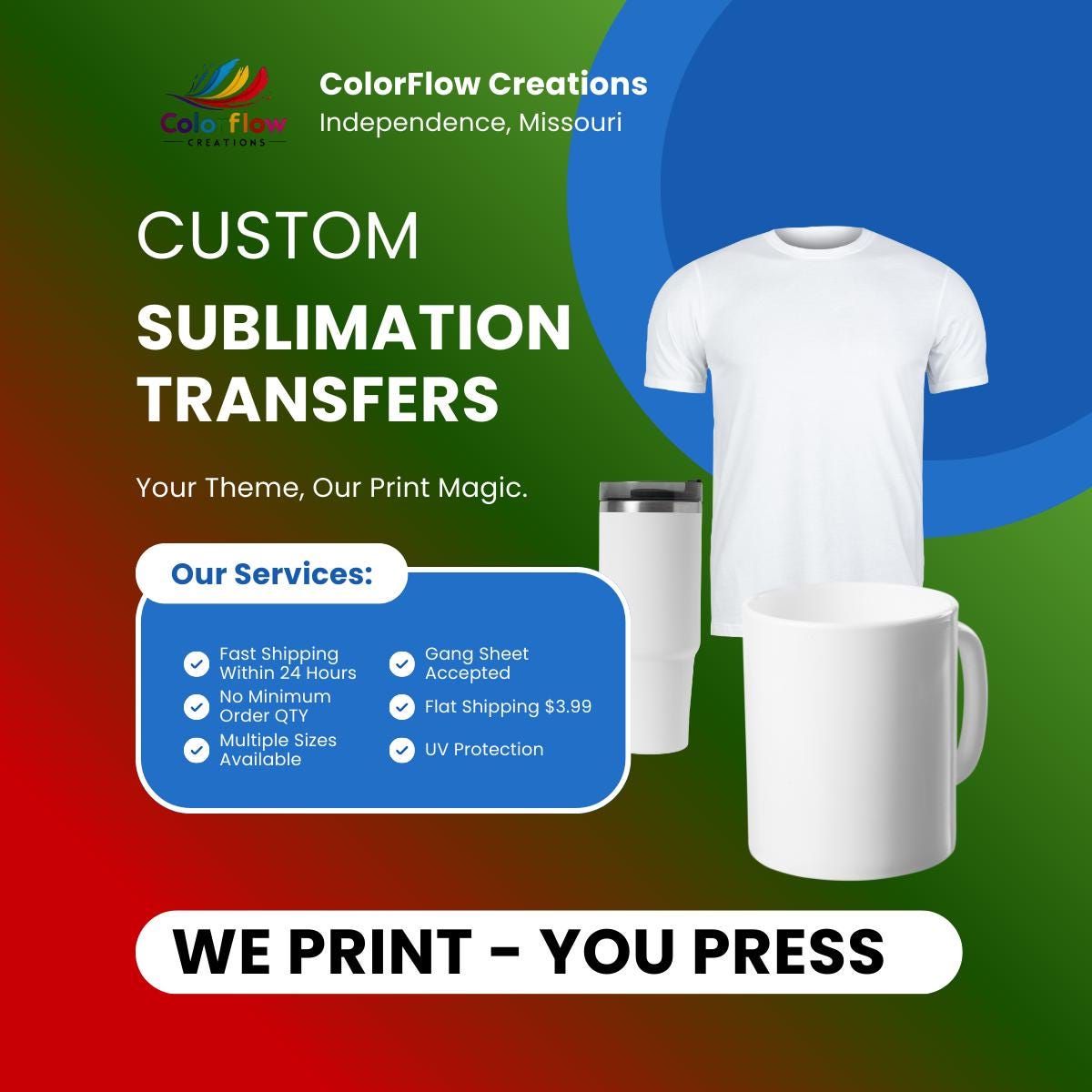 Custom Sublimation Print | Heat Press Transfer, Vibrant Colors