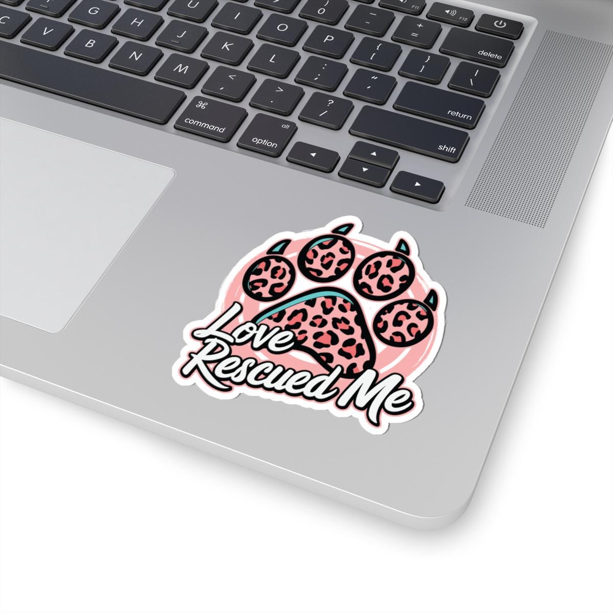 ColorFlow | Love Rescued Me Vinyl Sticker | Animal Rescue Art Sticker | Waterproof Dog Paw Decal | Cute Sticker Pack | Pet Lover Gift