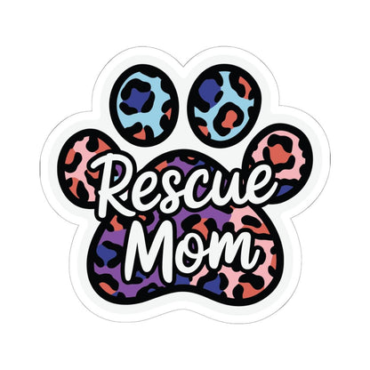 ColorFlow | Rescue Mom Vinyl Sticker | Animal Rescue Paw Art Sticker | Dog Mom Gift | Waterproof Sticker Pack | Premium Decal