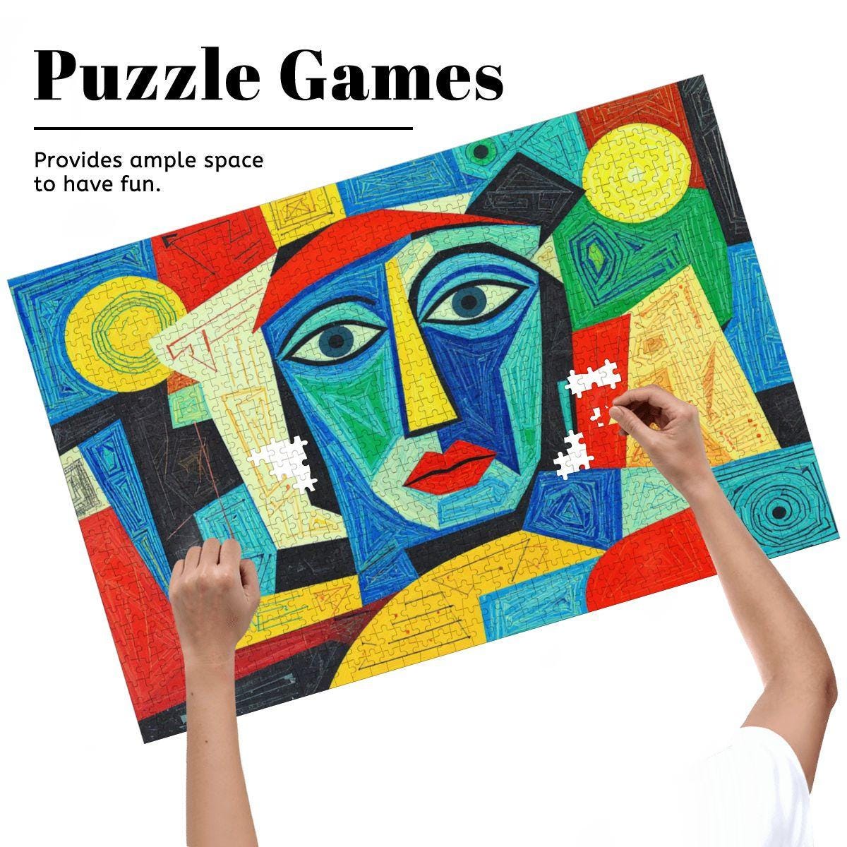 ColorFlow | Sunlit Muse Wooden Puzzle | Picasso Inspired Bright Face Art Jigsaw | Abstract Wood Puzzle for Gifting
