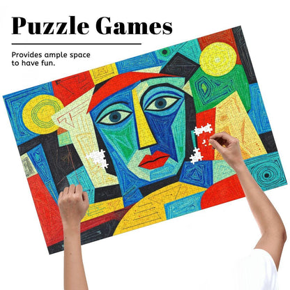 ColorFlow | Sunlit Muse Wooden Puzzle | Picasso Inspired Bright Face Art Jigsaw | Abstract Wood Puzzle for Gifting