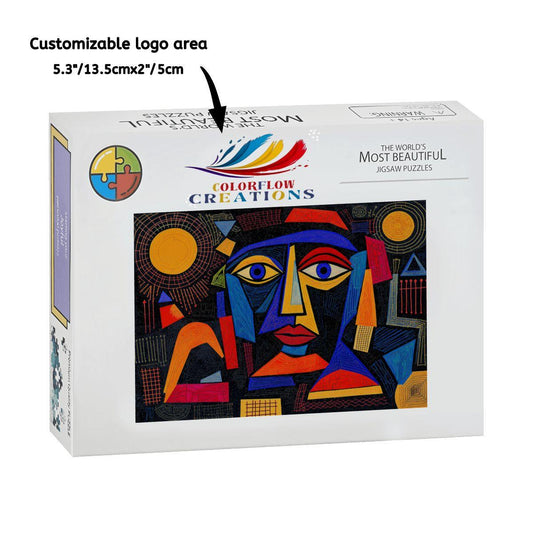 ColorFlow | Geometric Radiance Wooden Puzzle | Picasso Inspired Bold Abstract Jigsaw | Artistic Wood Puzzle Decor