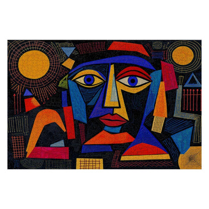 ColorFlow | Geometric Radiance Wooden Puzzle | Picasso Inspired Bold Abstract Jigsaw | Artistic Wood Puzzle Decor