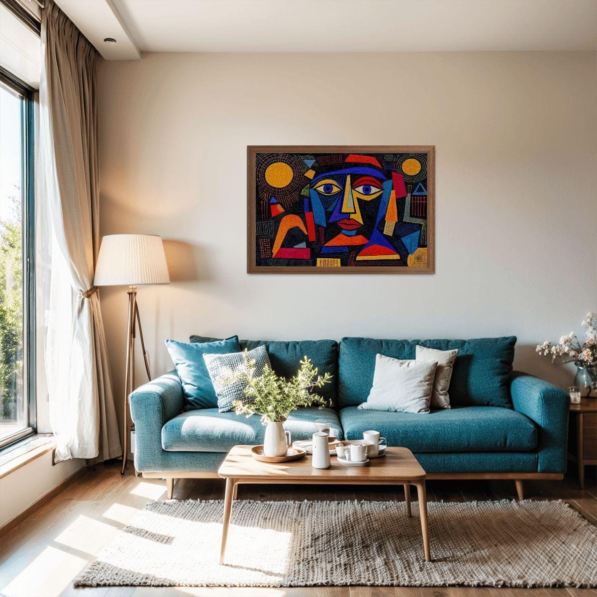 ColorFlow | Geometric Radiance Wooden Puzzle | Picasso Inspired Bold Abstract Jigsaw | Artistic Wood Puzzle Decor