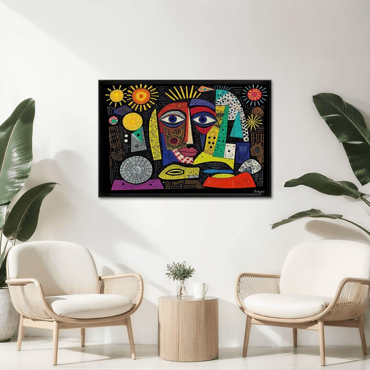 ColorFlow | Celestial Fusion Wooden Puzzle | Picasso Inspired Abstract Sun Jigsaw | Modern Art Wood Puzzle Gift