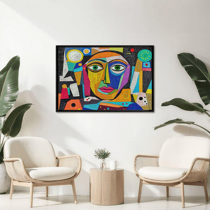 ColorFlow | Cosmic Reflection Wooden Puzzle | Picasso Inspired Abstract Face Jigsaw | Modern Art Wood Puzzle Gift
