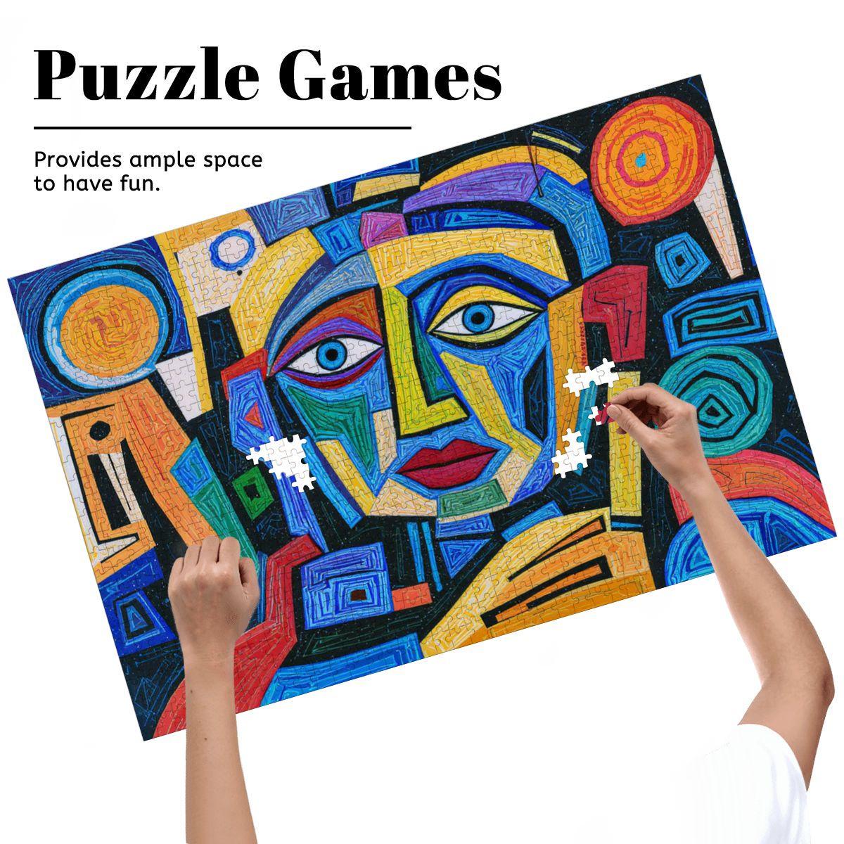 ColorFlow | Chromatic Dream Wooden Puzzle | Picasso Inspired Bold Abstract Jigsaw | Modern Art Wood Puzzle Gift