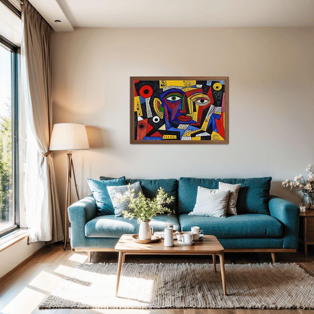 ColorFlow | Abstract Melody Wooden Puzzle | Picasso Inspired Vibrant Face Jigsaw | Modern Art Wood Puzzle Gift