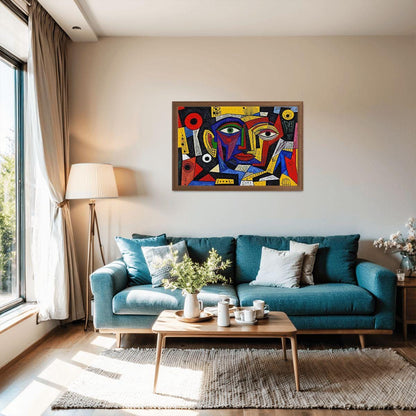 ColorFlow | Abstract Melody Wooden Puzzle | Picasso Inspired Vibrant Face Jigsaw | Modern Art Wood Puzzle Gift