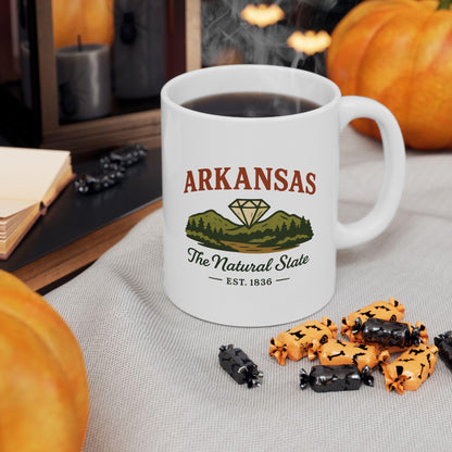 ColorFlow | Arkansas The Natural State Mug | Diamond Mountain Coffee Cup | 15oz Ceramic Nature Gift