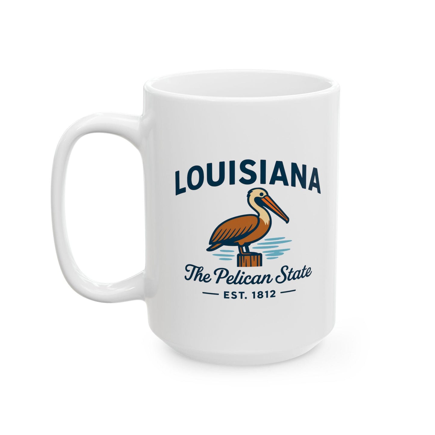 ColorFlow | Louisiana Pelican Mug | The Pelican State 15 oz Coffee Cup | Coastal Southern Gift for Louisiana Lovers