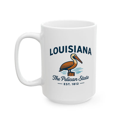 ColorFlow | Louisiana Pelican Mug | The Pelican State 15 oz Coffee Cup | Coastal Southern Gift for Louisiana Lovers