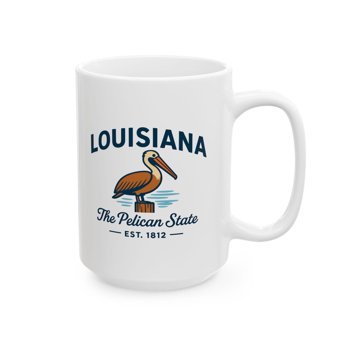 ColorFlow | Louisiana Pelican Mug | The Pelican State 15 oz Coffee Cup | Coastal Southern Gift for Louisiana Lovers