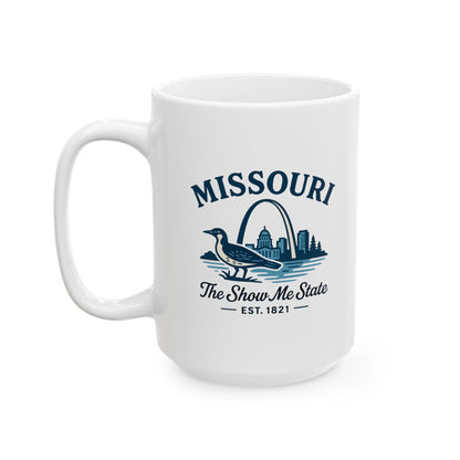ColorFlow | Missouri The Show Me State Mug | 15oz Ceramic Coffee Cup | Gateway Arch Design | Midwest State Gift