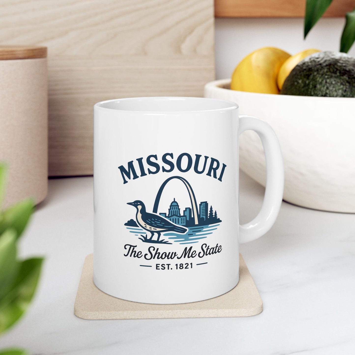 ColorFlow | Missouri The Show Me State Mug | 15oz Ceramic Coffee Cup | Gateway Arch Design | Midwest State Gift