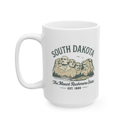 ColorFlow | South Dakota Mount Rushmore Mug | Travel Souvenir Coffee Cup | 15 oz Ceramic Gift for Adventure Lovers