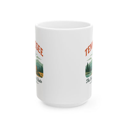 ColorFlow | Tennessee The Volunteer State Mug | Smoky Mountains Coffee Cup | 15 oz Ceramic Gift for Nature Lovers