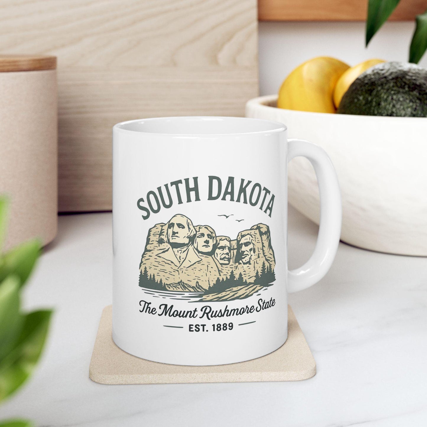 ColorFlow | South Dakota Mount Rushmore Mug | Travel Souvenir Coffee Cup | 15 oz Ceramic Gift for Adventure Lovers